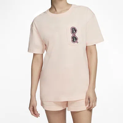 Nike (wmns)  Sportswear Love Sunglasses Printing Pocket Short Sleeve Washed 'coral Red' In Pink