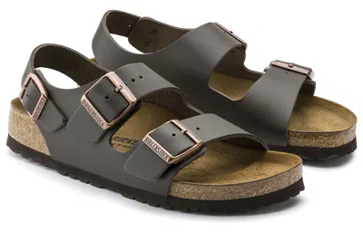 Birkenstock Milano 1024911 Sandal Men Eu 45 Brown Leather Comfort Slip-on Fzp484 In Green