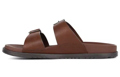 Ugg Wainscott Buckle Slide Slipper Red In Brown