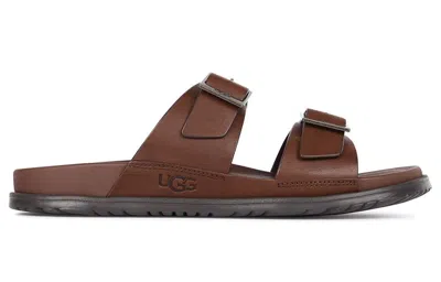 Ugg Wainscott Buckle Slide Slipper Red In Brown