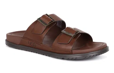 Ugg Wainscott Buckle Slide Slipper Red In Brown