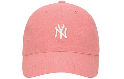 Mlb Ny Small Label Cap Baseball Cap Pink White