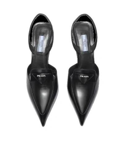 Prada (wmns)  Brushed Leather Slingback Pumps 'black'