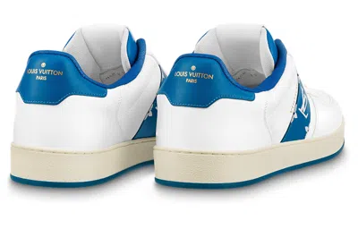 Pre-owned Louis Vuitton Rivoli Sneakers 'white With Blue Side Monogram Band' In Multi