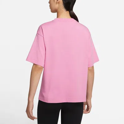 Nike (wmns)  Air Logo Printing Width Loose Sport Short Sleeve 'pink' In Pink