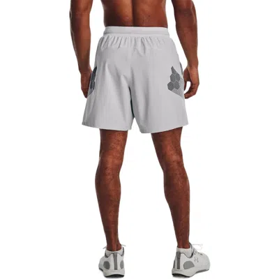 Under Armour Armourprint Woven Shorts 'white Grey' In Gray