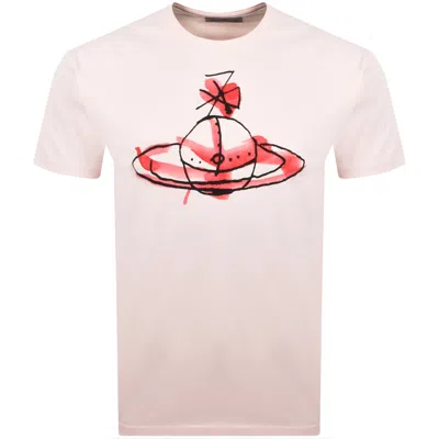 Vivienne Westwood Pink Crewneck Printed T-shirt In Pink