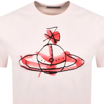 Vivienne Westwood Pink Crewneck Printed T-shirt In Pink