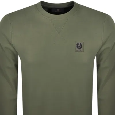 Belstaff Crew Neck Sweatshirt Green In Green