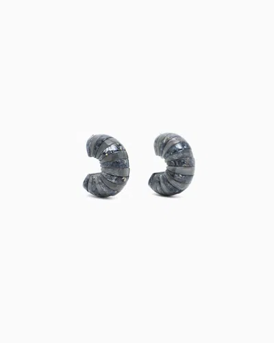 Giorgio Armani Clip-on Earrings In A Mélange Resin