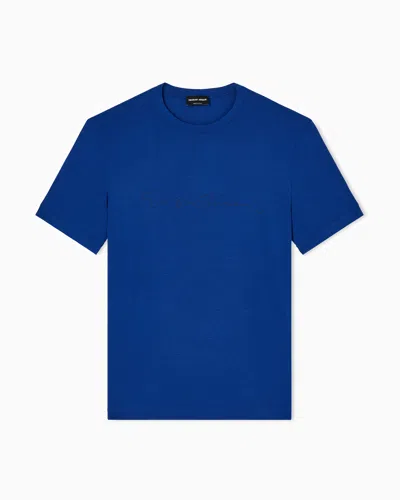Giorgio Armani Asv Stretch-viscose T-shirt With Signature Logo