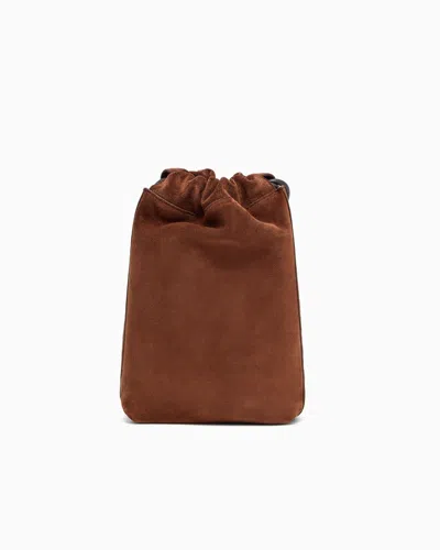 Giorgio Armani Drawstring Suede Shoulder Bag