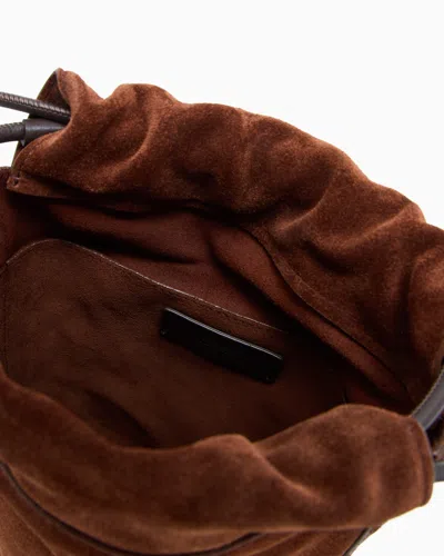 Giorgio Armani Drawstring Suede Shoulder Bag