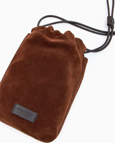 Giorgio Armani Drawstring Suede Shoulder Bag