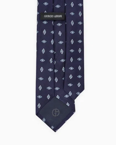 Giorgio Armani Silk Tie With Geometric Jacquard Motif