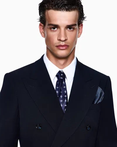 Giorgio Armani Silk Tie With Geometric Jacquard Motif