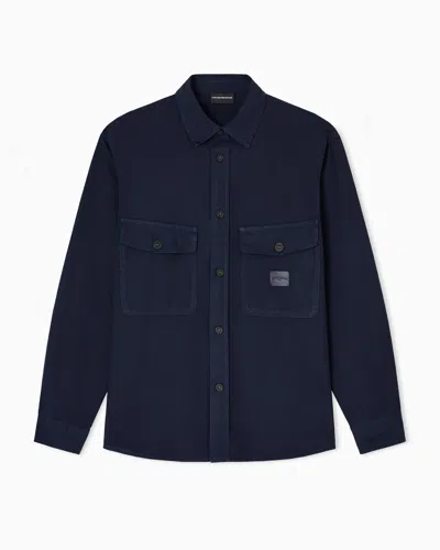 Emporio Armani Comfort-fit Shirt With Washed Twill Pockets