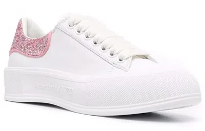 Alexander Mcqueen (wmns)  Deck Plimsoll 'white Rose Pink Glitter'
