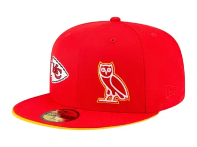Pre-owned Ovo X Nfl Kansas City Chiefs Fitted Hat In Red