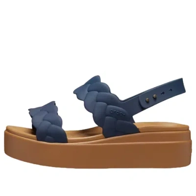 Crocs (wmns)  Brooklyn Woven Wedge Sandals 'blue Brown' In Blue