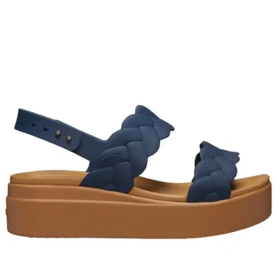 Crocs (wmns)  Brooklyn Woven Wedge Sandals 'blue Brown' In Blue