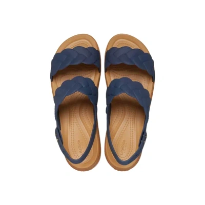 Crocs (wmns)  Brooklyn Woven Wedge Sandals 'blue Brown' In Blue