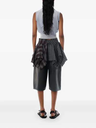 Alexander Wang Logo-embossed Polo Top In Blue