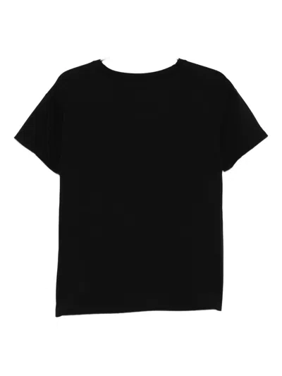 Liu •jo Embellished-logo T-shirt In Black