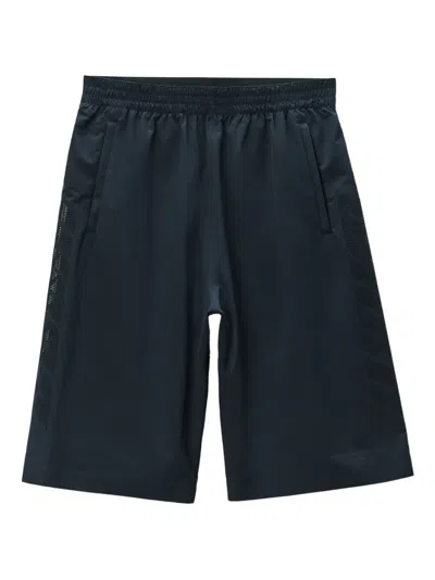 Alexander Wang Perforated-logo Shorts In Blue