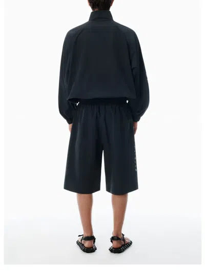 Alexander Wang Perforated-logo Shorts In Blue