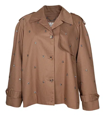 Golden Goose Crystals Embellished Oversized Short Trench Coat Clothing