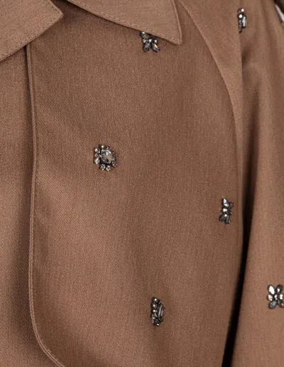 Golden Goose Crystals Embellished Oversized Short Trench Coat Clothing