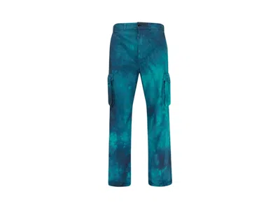 Pre-owned Off-white Men's Offwhite Ripstop Tiedye Cargo Pants In Blue