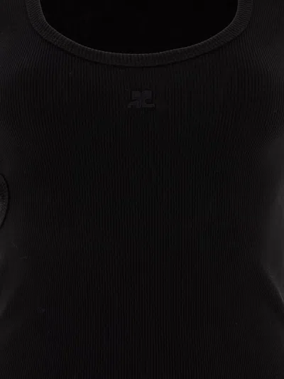 Courrèges Asymmetric Black Tank Top