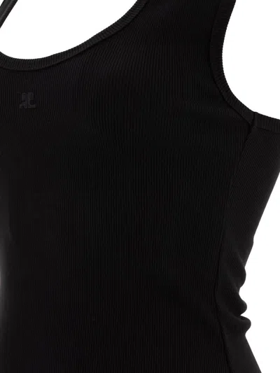 Courrèges Asymmetric Black Tank Top