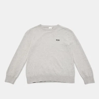 Pre-owned Boss By Hugo Boss Kids Grey Cotton Crew Neck Sweater 10 Yrs