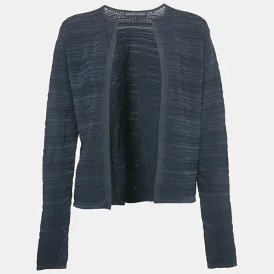 Pre-owned Ralph Lauren Navy Blue Knit Open Front Cardigan Xl