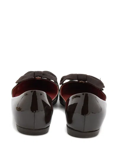 Pre-owned Bottega Veneta Leather Bow-detail Ballet Flats