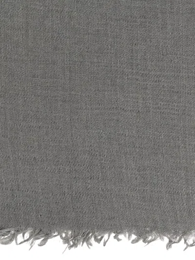 Rick Owens Frayed Scarf In Gray