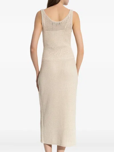 Theory Open Stitch Sleeveless Maxi Dress In Neutral