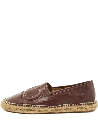 Pre-owned Carolina Herrera Vintage Leather Espadrilles