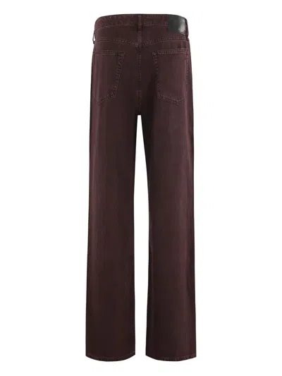 Rag & Bone Featherweight Logan Mid Rise Wide Leg In Burgundy
