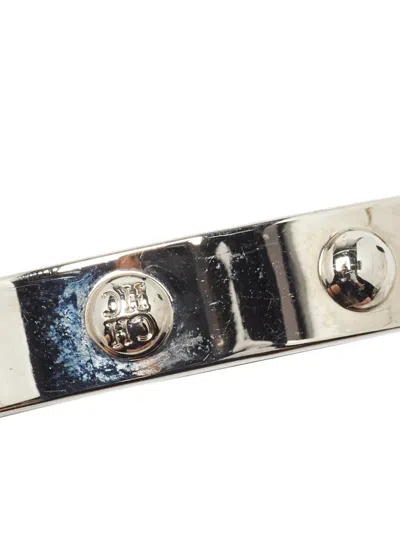 Pre-owned Carolina Herrera Vintage  Ch Monogram Studded Bangle