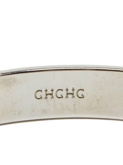 Pre-owned Carolina Herrera Vintage  Ch Monogram Studded Bangle