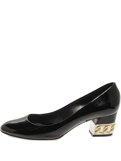 Pre-owned Casadei Vintage 50mm Patent Leather Chain Heel Pumps