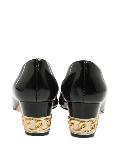Pre-owned Casadei Vintage 50mm Patent Leather Chain Heel Pumps