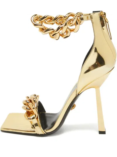 Pre-owned Versace Chain-setail Heeled Sandals