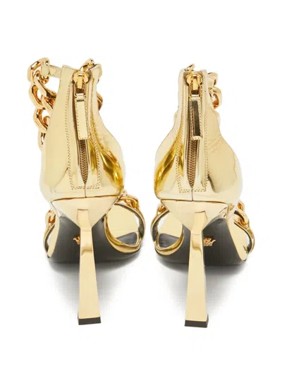 Pre-owned Versace Chain-setail Heeled Sandals
