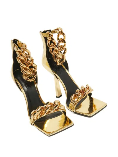 Pre-owned Versace Chain-setail Heeled Sandals