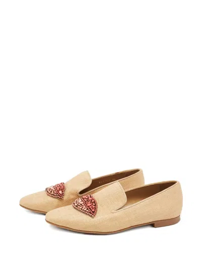 Pre-owned Stella Mccartney Tatami Raffia Embellishment Slippers